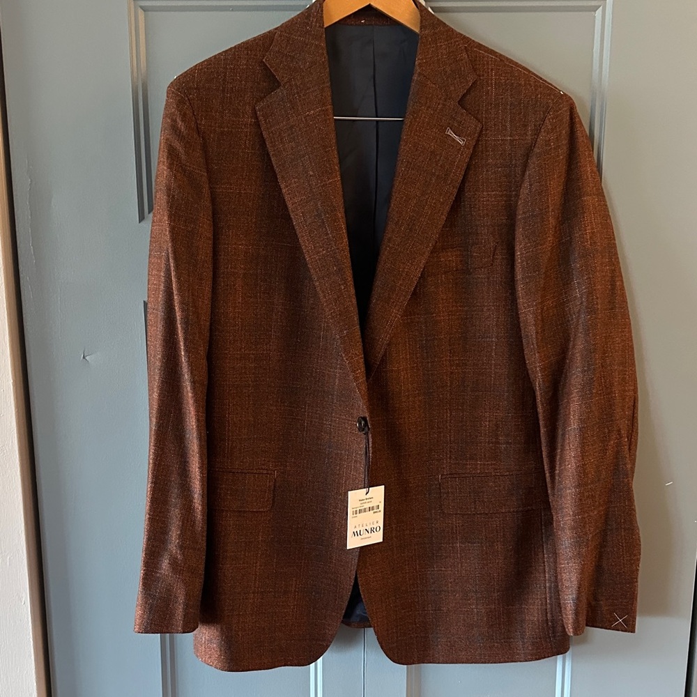 Men's Brown Textured Wool Sport Coat - Munro